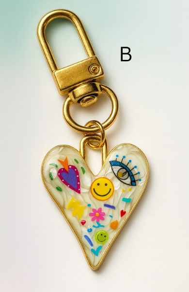 Heart Shaped Zinc Alloy Keychains