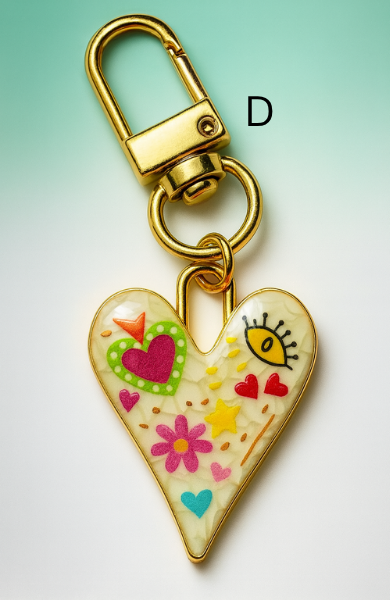 Heart Shaped Zinc Alloy Keychains