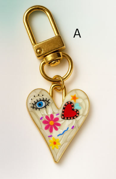 Heart Shaped Zinc Alloy Keychains